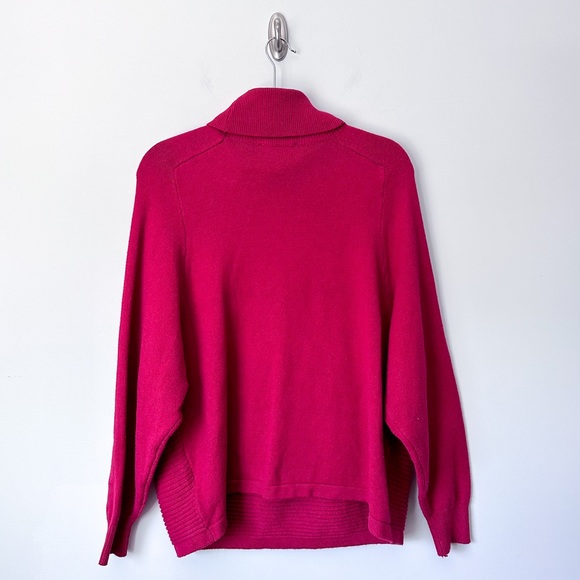 Eloquii Magenta Striped Knit Turtleneck Sweater - Picture 5 of 5